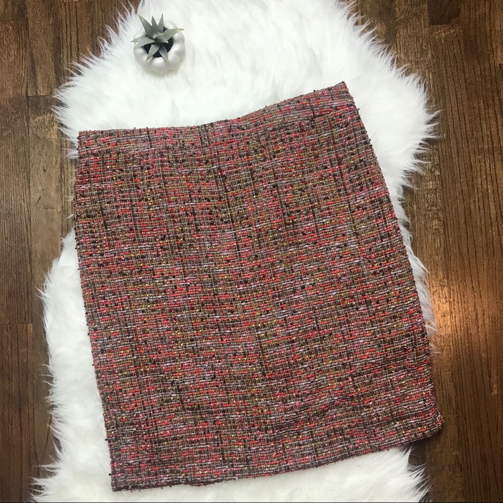 NWOT J. Crew Pink Multi-Colored Pencil Skirt